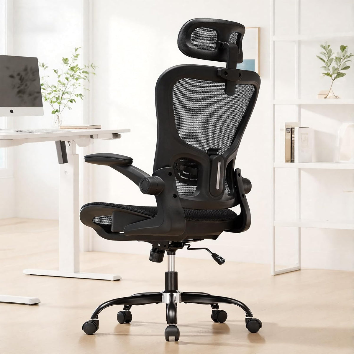 Office Chair, Home Ergonomic Desk Chair with High Back Mesh, Mesh Office Computer Desk Chairs with Adjustable Lumbar Support, Rolling Work Swivel Task Chairs with 3D Armrests and Headrest