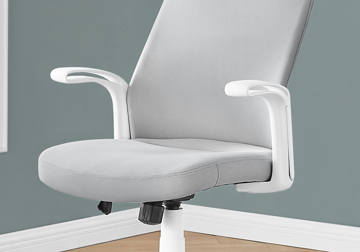 Adjustable Height Office Chair with Swivel and Armrests - Black or Gray