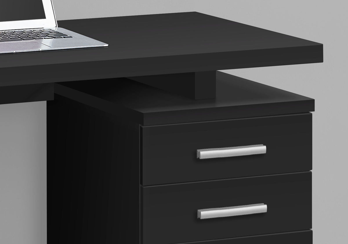 Home Office Desk with Reversible Storage Drawers – Black or White