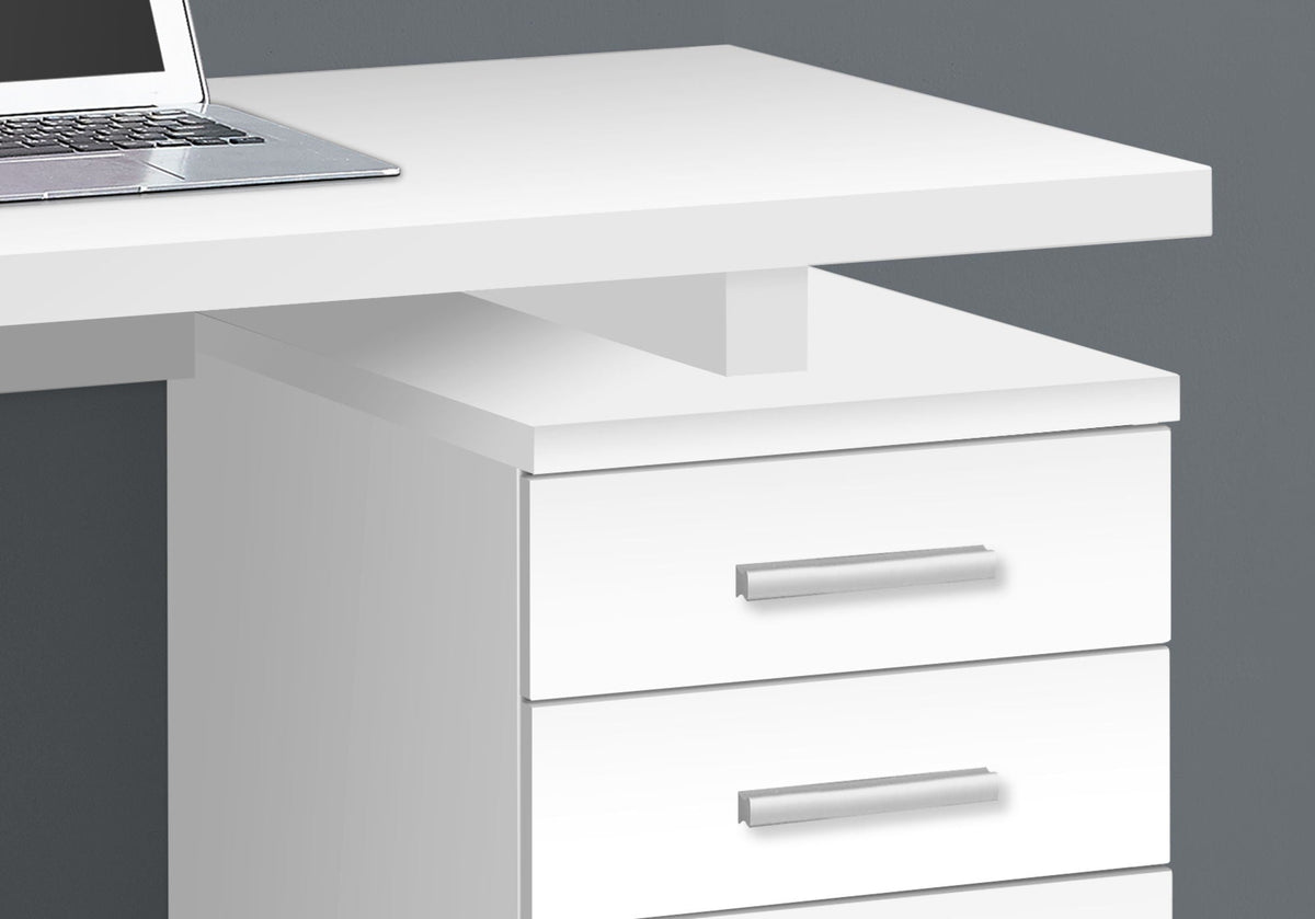 Home Office Desk with Reversible Storage Drawers – Black or White