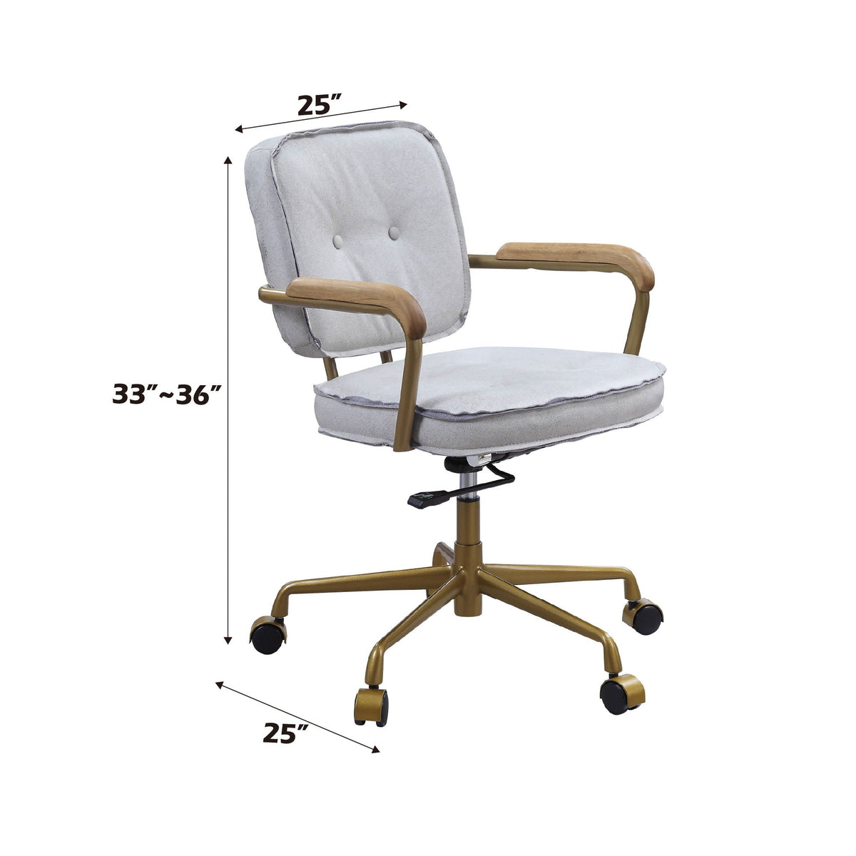 Siecross Top-Grain Leather Swivel Office Chair – Gray or Pink