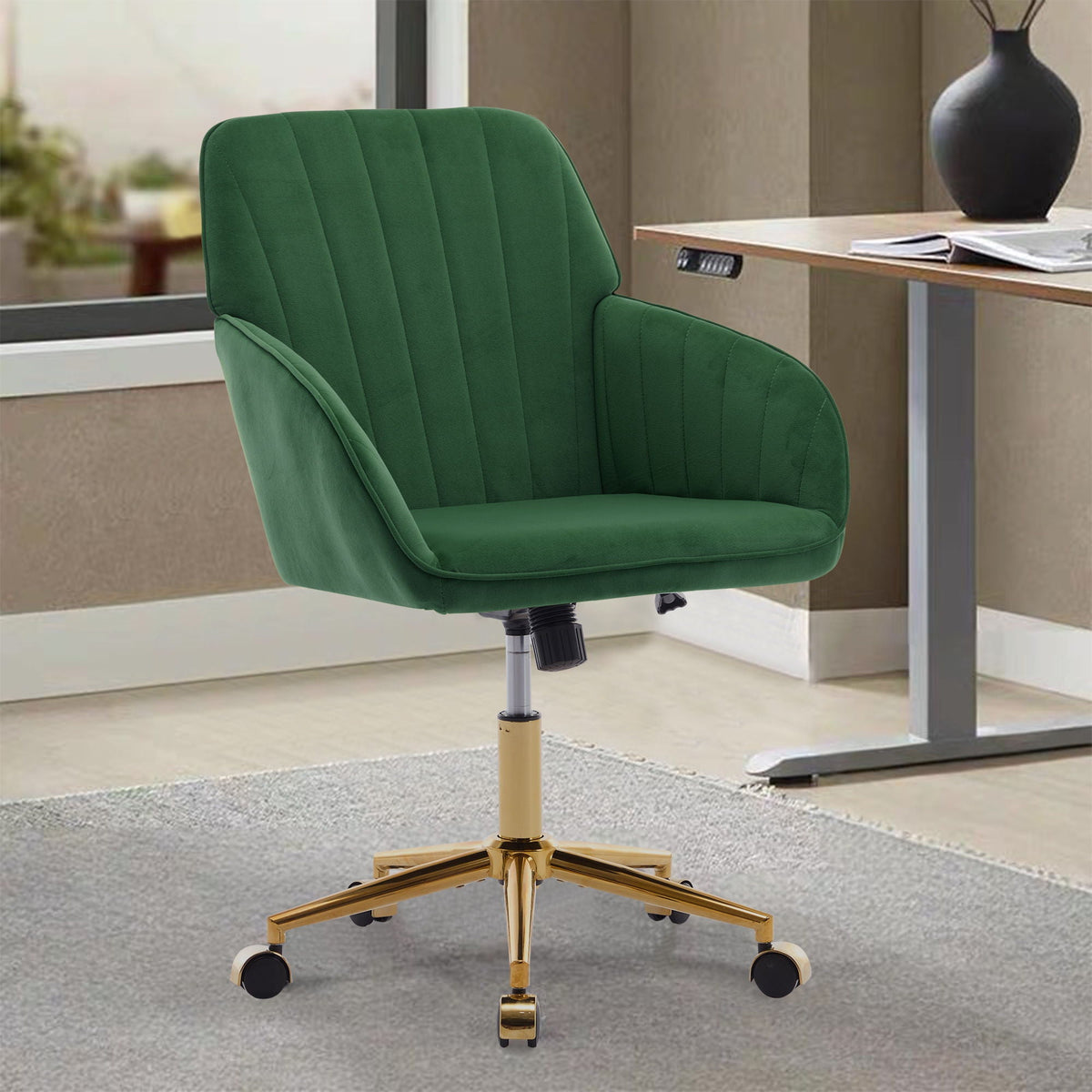 Ergonomic Swivel Office Chair with Memory Foam Seat - Multiple Colors