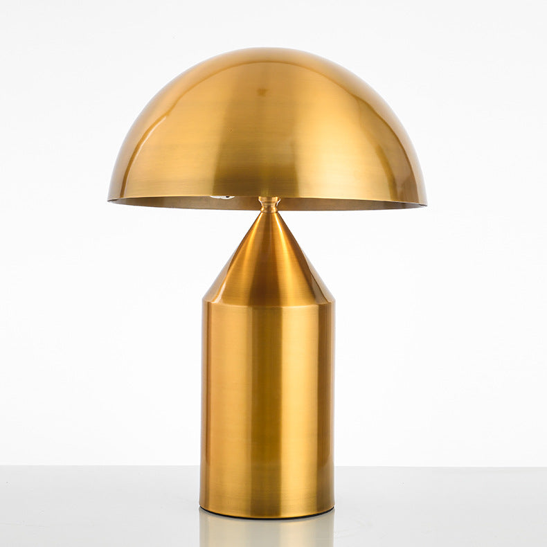 Modern Mushroom Table Lamp with Semi-Circular Metal Shade
