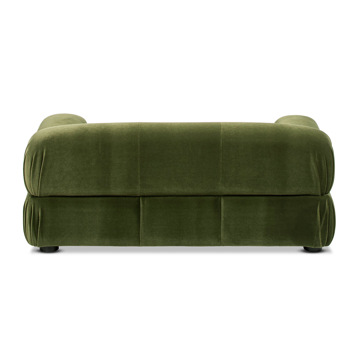 Olive Green Velvet Upholstered Pet Bed with Bolstered Arms - Small to Medium