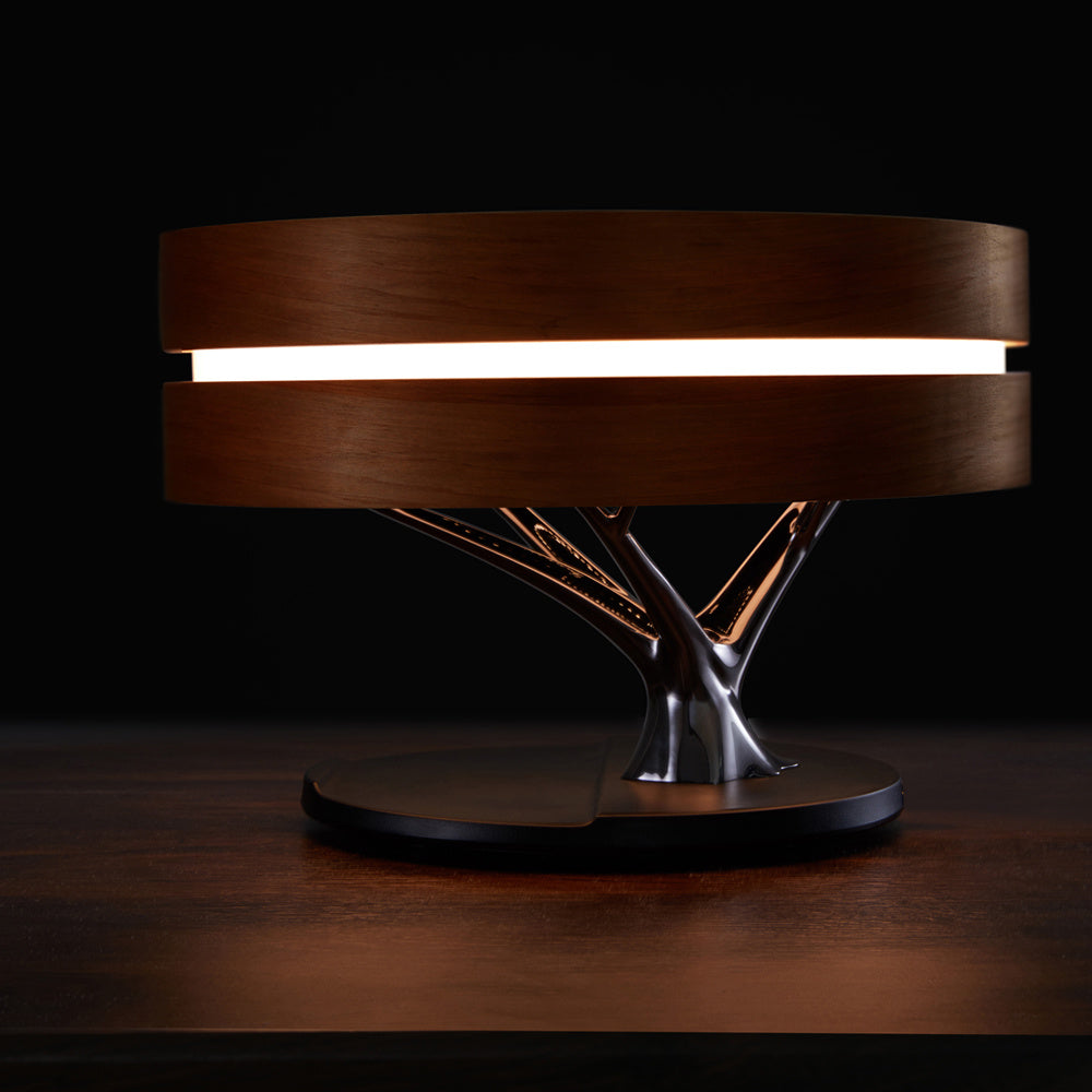 Circular LED Table Lamp with Bluetooth Speaker & Wireless Charging