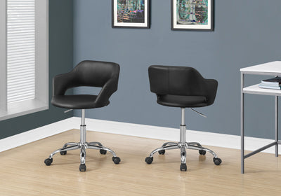 Adjustable Ergonomic Office Chair with Swivel and Armrests - Black