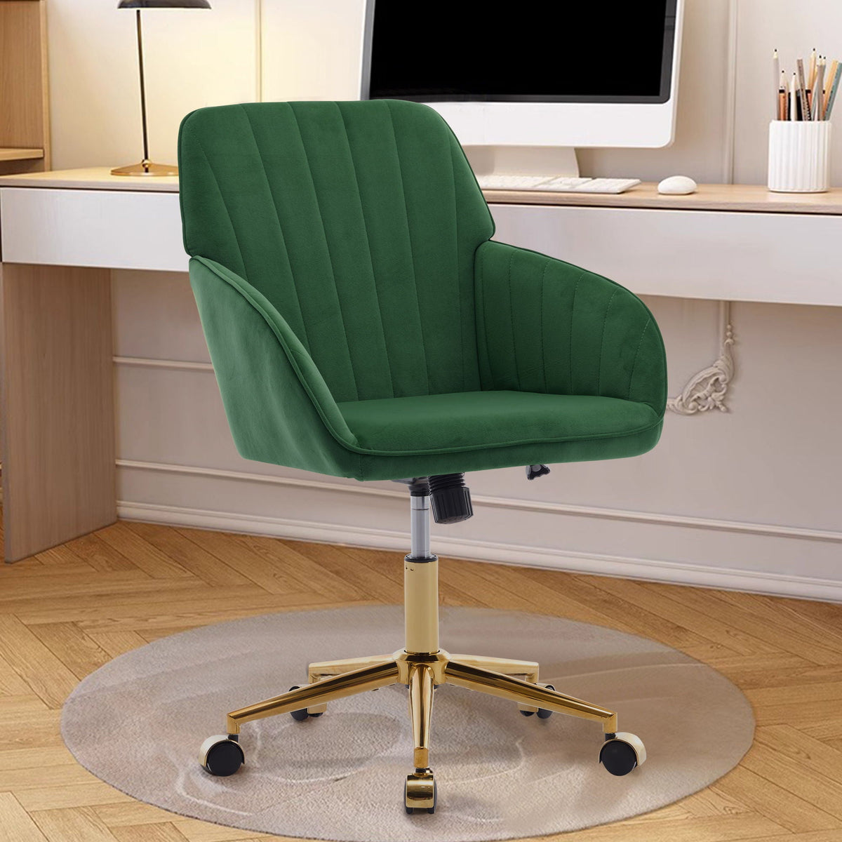 Ergonomic Swivel Office Chair with Memory Foam Seat - Multiple Colors