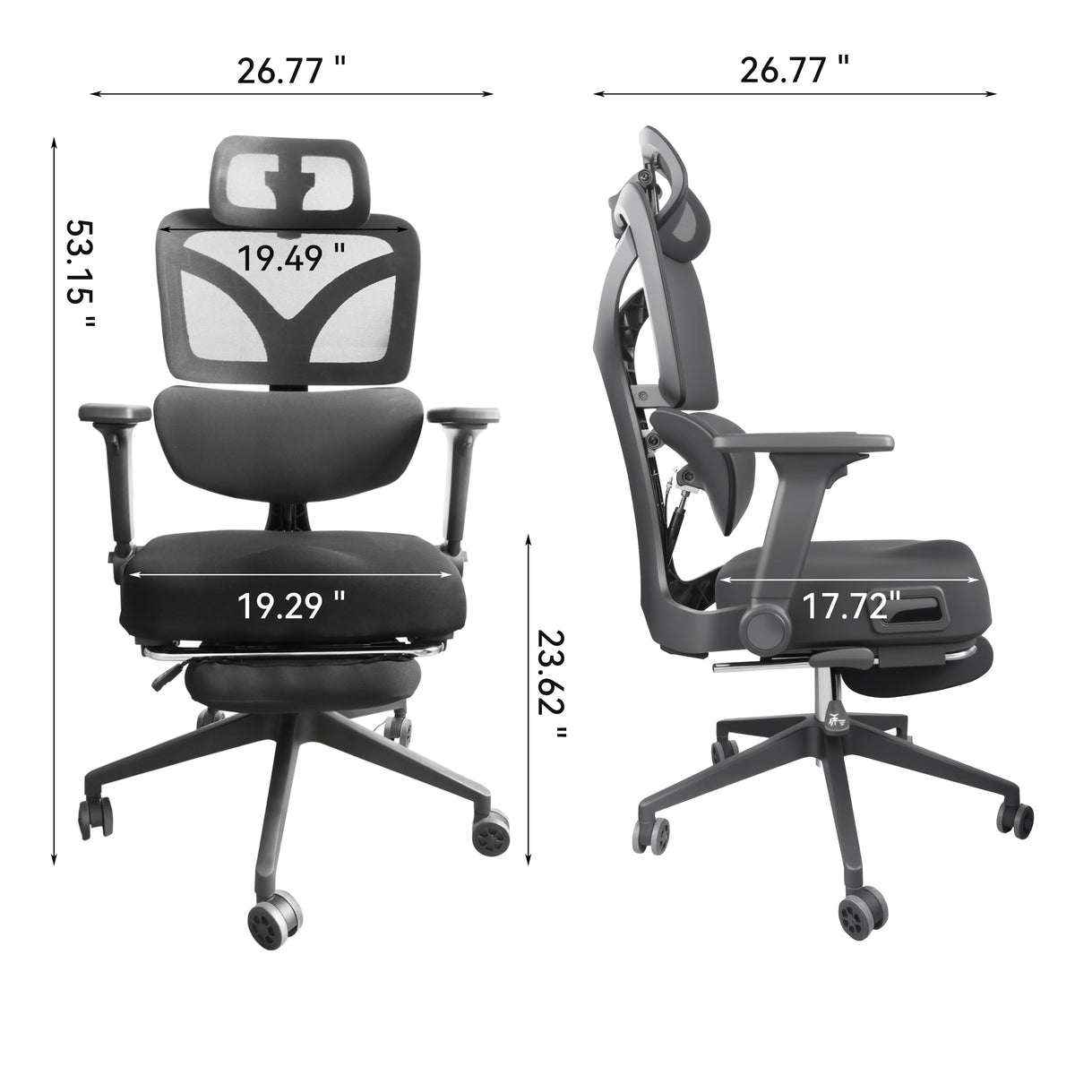 Zero Gravity Mesh Office Chair with 4-Way Lumbar Support – Black
