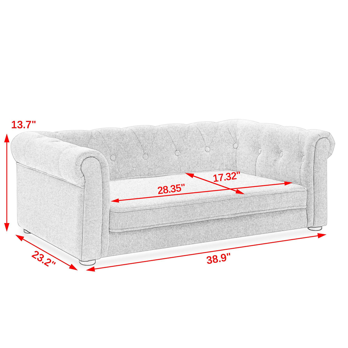 Modern Elegant Rectangle Pet Bed with Elevated Design - Multiple Colors