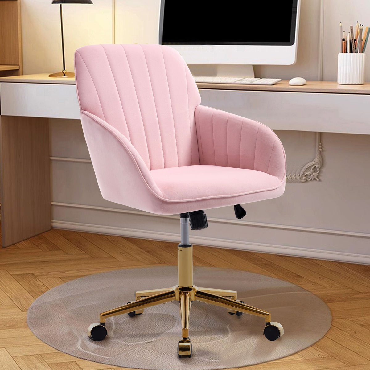 Ergonomic Swivel Office Chair with Memory Foam Seat - Multiple Colors