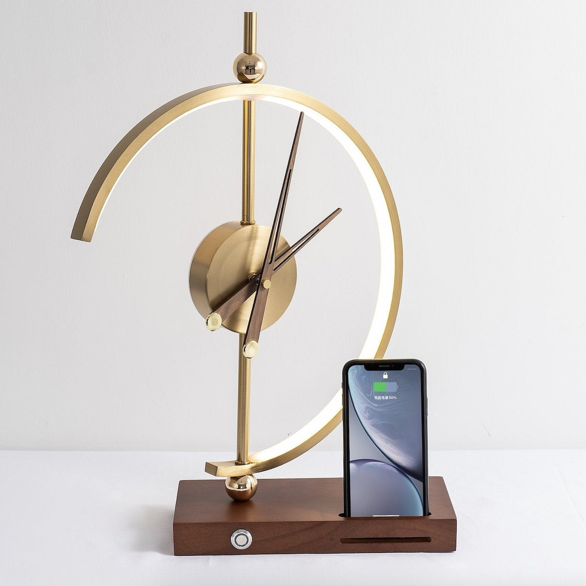 Nagoya Wireless Charging Desk Lamp with Clock