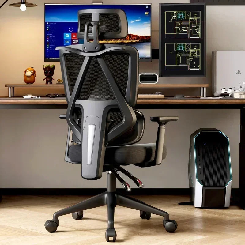 Ergonomic Office Chair with Adaptive Lumbar Support & Adjustable Headrest