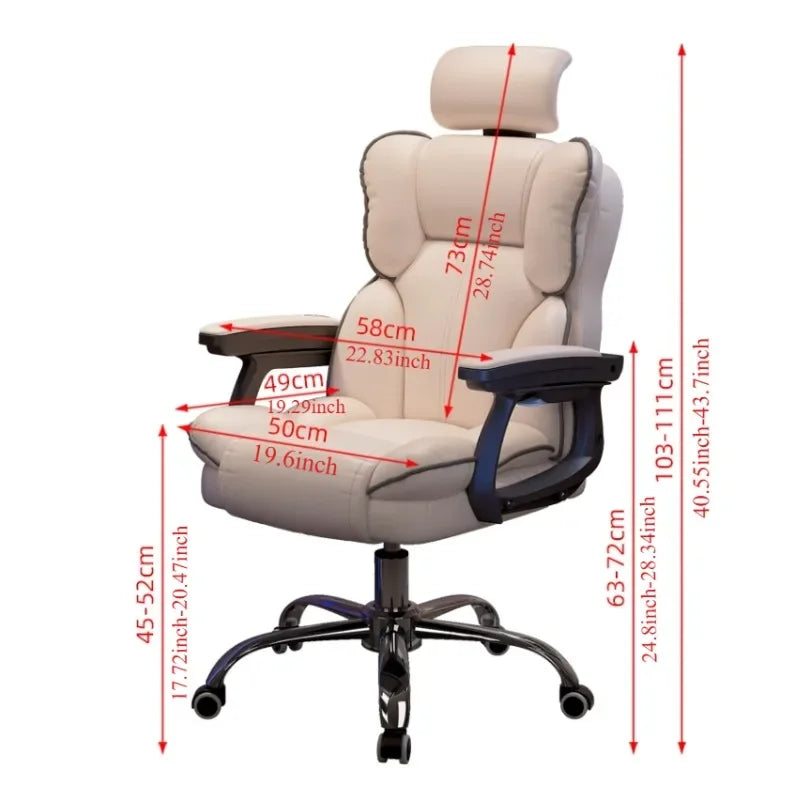 High-Back PU Leather Gaming Chair with Adjustable Height