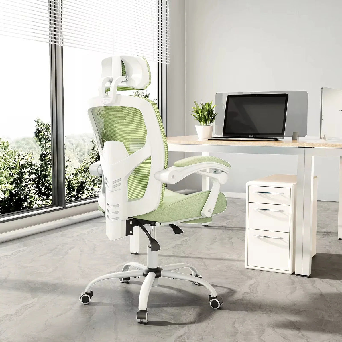 JHK High-Back Mesh Office Chair with Recline & Lumbar Pillow