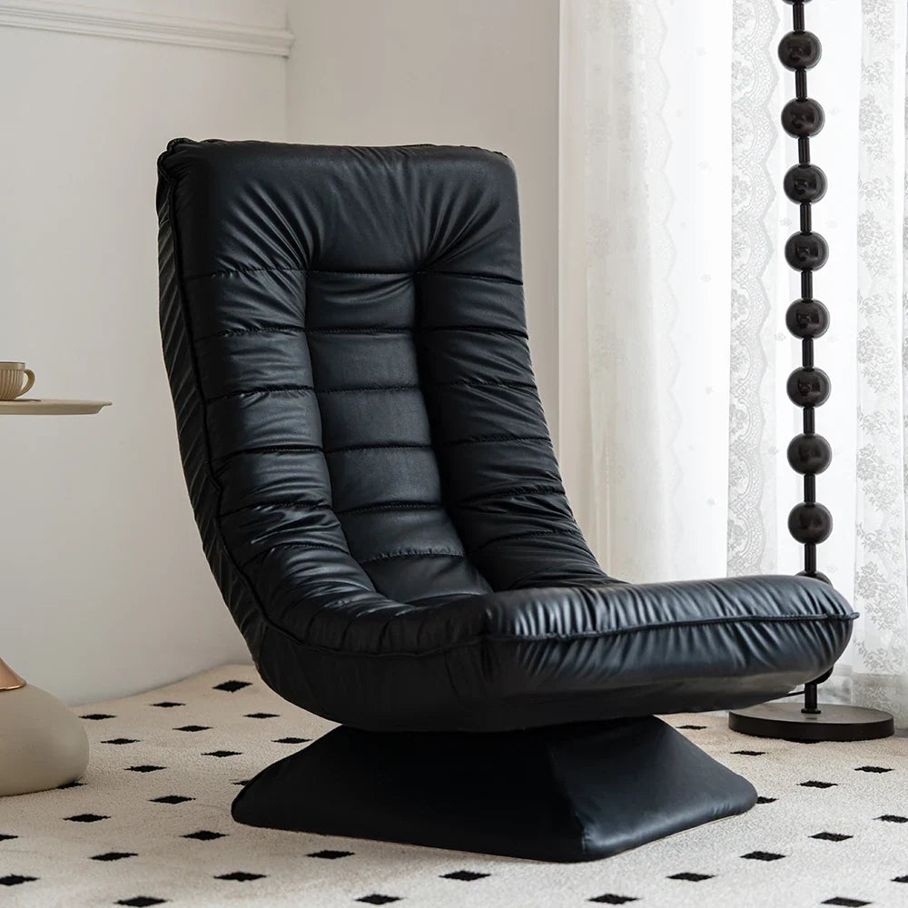 360° Swivel Floor Lounge Chair with Cushioned Seat
