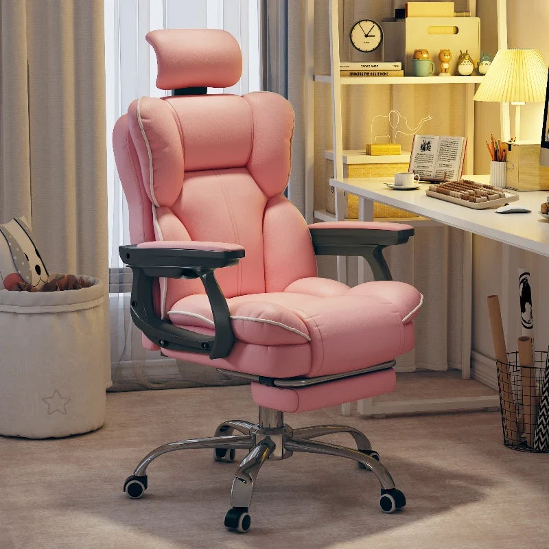 High-Back PU Leather Gaming Chair with Adjustable Height