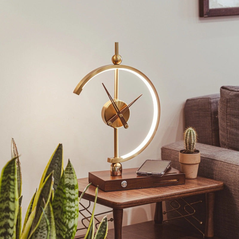 Nagoya Wireless Charging Desk Lamp with Clock