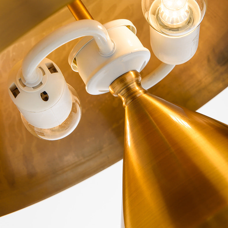Modern Mushroom Table Lamp with Semi-Circular Metal Shade