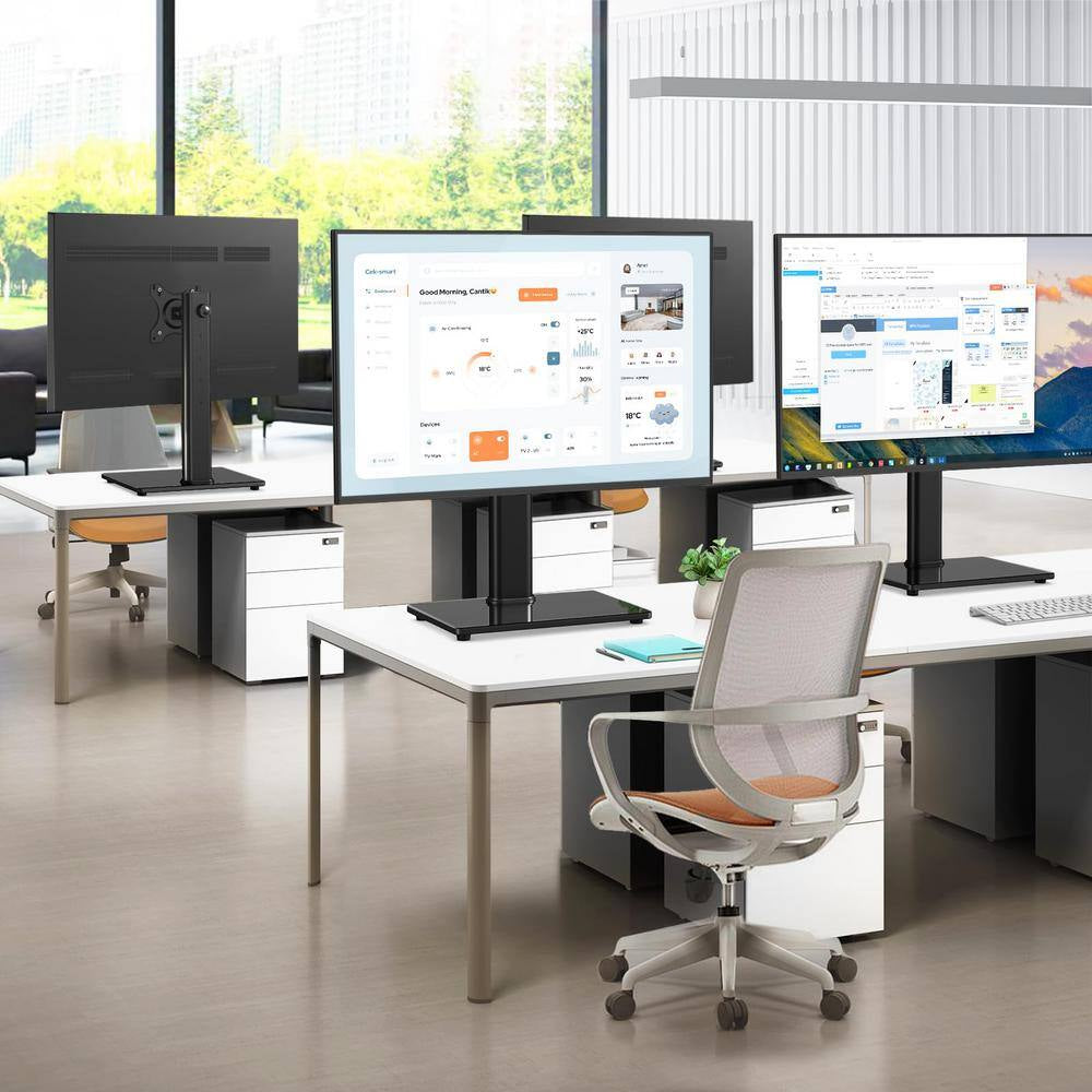 11.8 In. X 18.4 In. Free-Standing Monitor Riser, Height Adjustable Desk Accessories for 13-32 In. Screens, Black