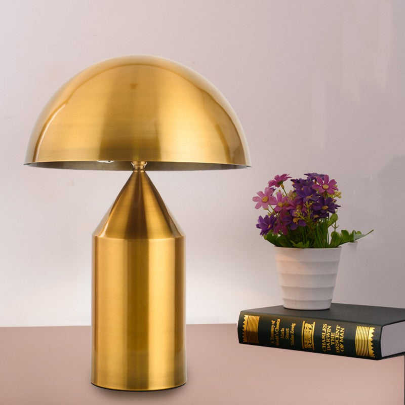 Modern Mushroom Table Lamp with Semi-Circular Metal Shade