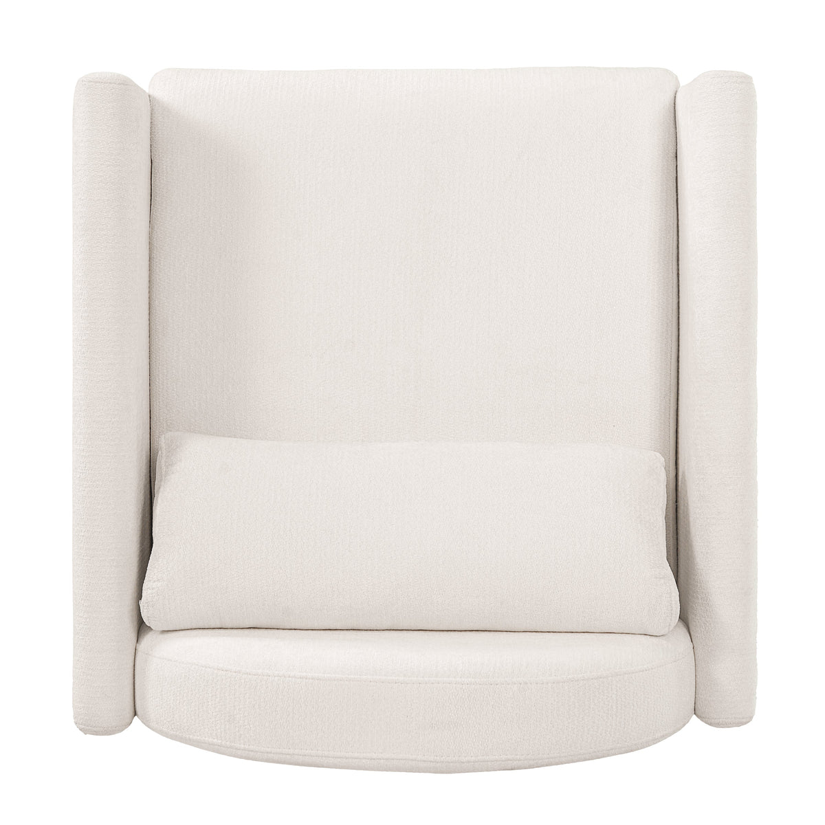 Beige Pet Friendly Accent Chair with Hidden Pet Nook - Acacia Wood