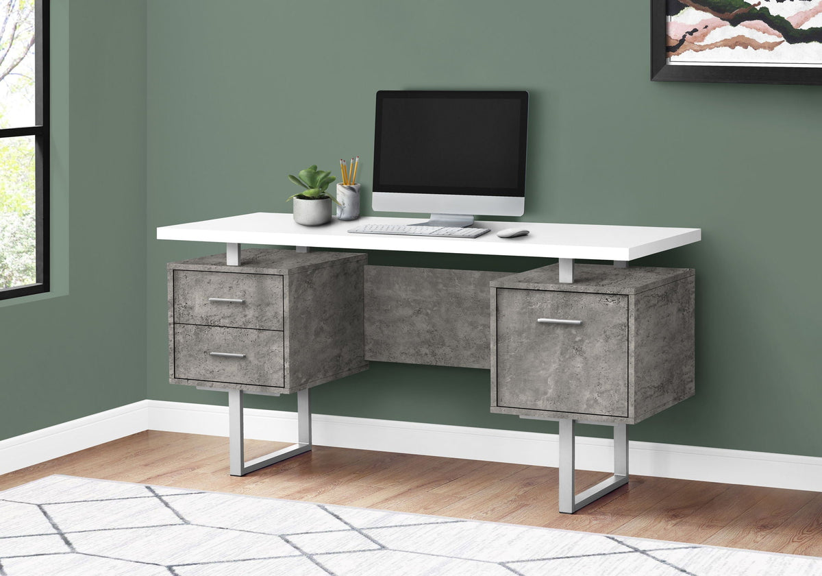 60" Computer Desk with Storage Drawers – Home Office Writing Desk