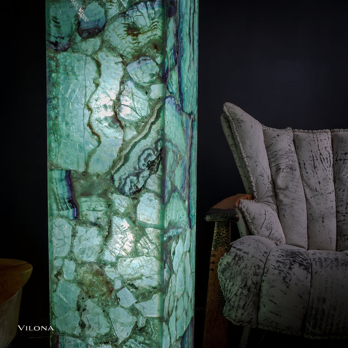Fluorite Floor Lamp - Medium - 55"H x 11.5"W - Square - (12/19)