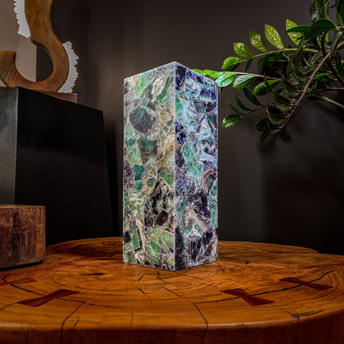Fluorite Crystal Table Lamp #3 (Small Size)