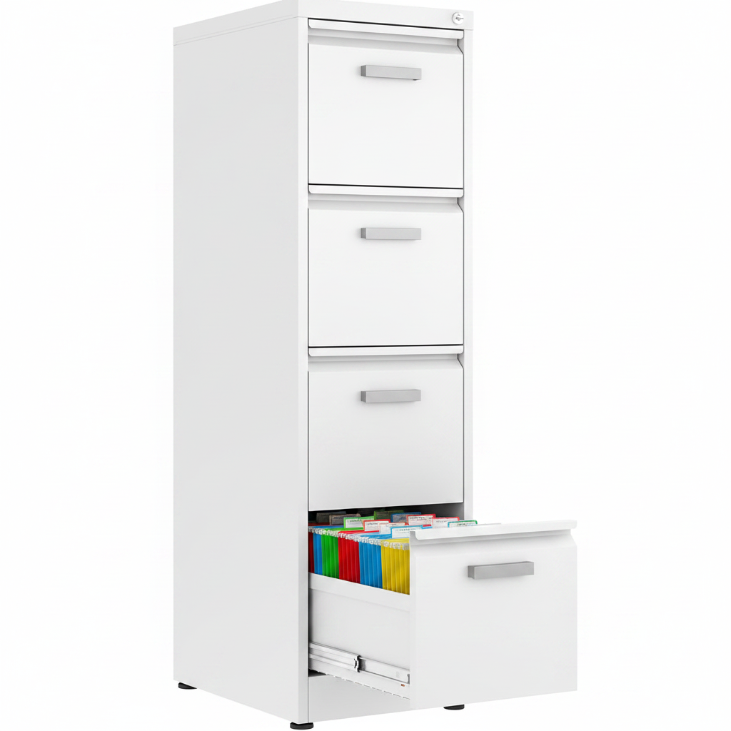 4-Drawer Locking Metal File Cabinet for Letter, Legal & A4 Documents