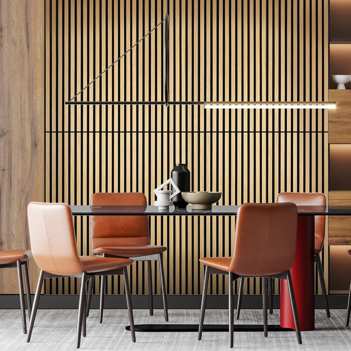 Oak 2 Pack Wood Slat Acoustic Panels 47.2 X 23.6 Inch 3D Fluted Design for Sound Absorbing Wall and Ceiling Noise Reduction Home Theater Office Modern Decor