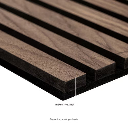 Harmony Sable Wood Slat 0.83 In. T X 9.5 In. X 94.5 In. Brown Sound Absorbing Panel 2 Pack (24.8 SQ FT)