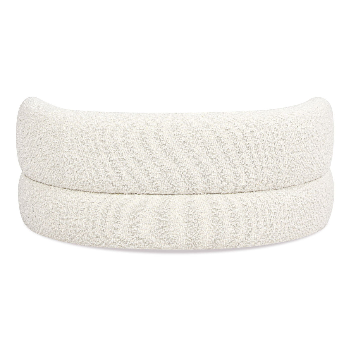 Ivory White Curved Dog Sofa Bed with Boucle Upholstery - Medium