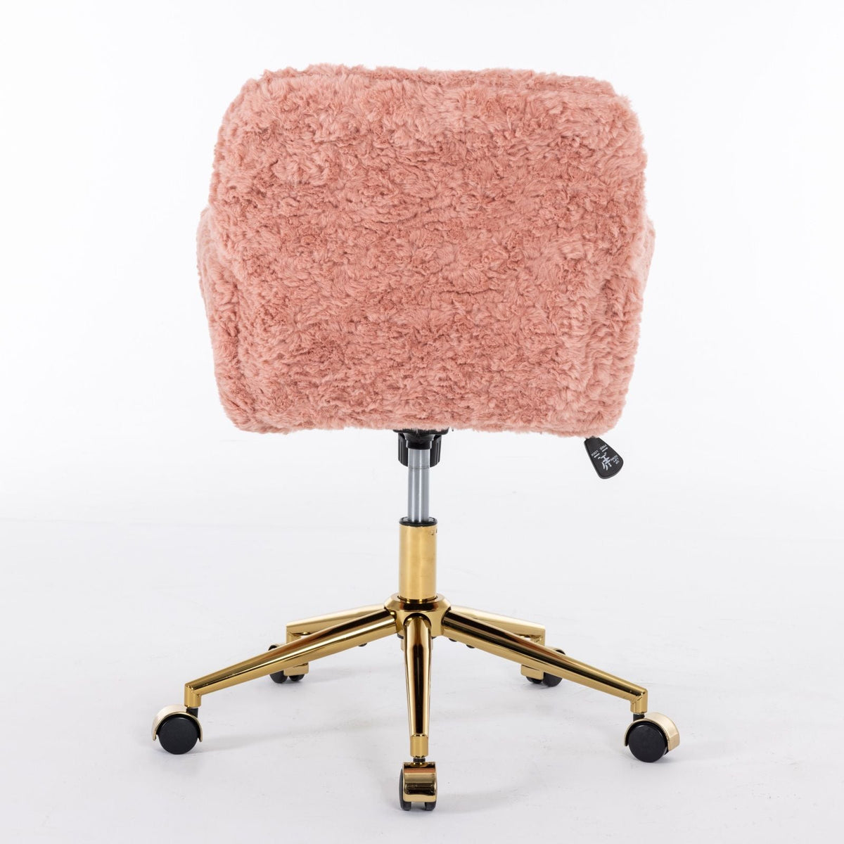 Artificial Rabbit Hair Office Chair with Metal Base - Swivel, Adjustable Height