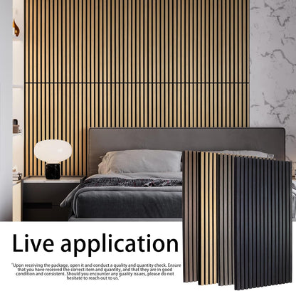 Oak 2 Pack Wood Slat Acoustic Panels 47.2 X 23.6 Inch 3D Fluted Design for Sound Absorbing Wall and Ceiling Noise Reduction Home Theater Office Modern Decor