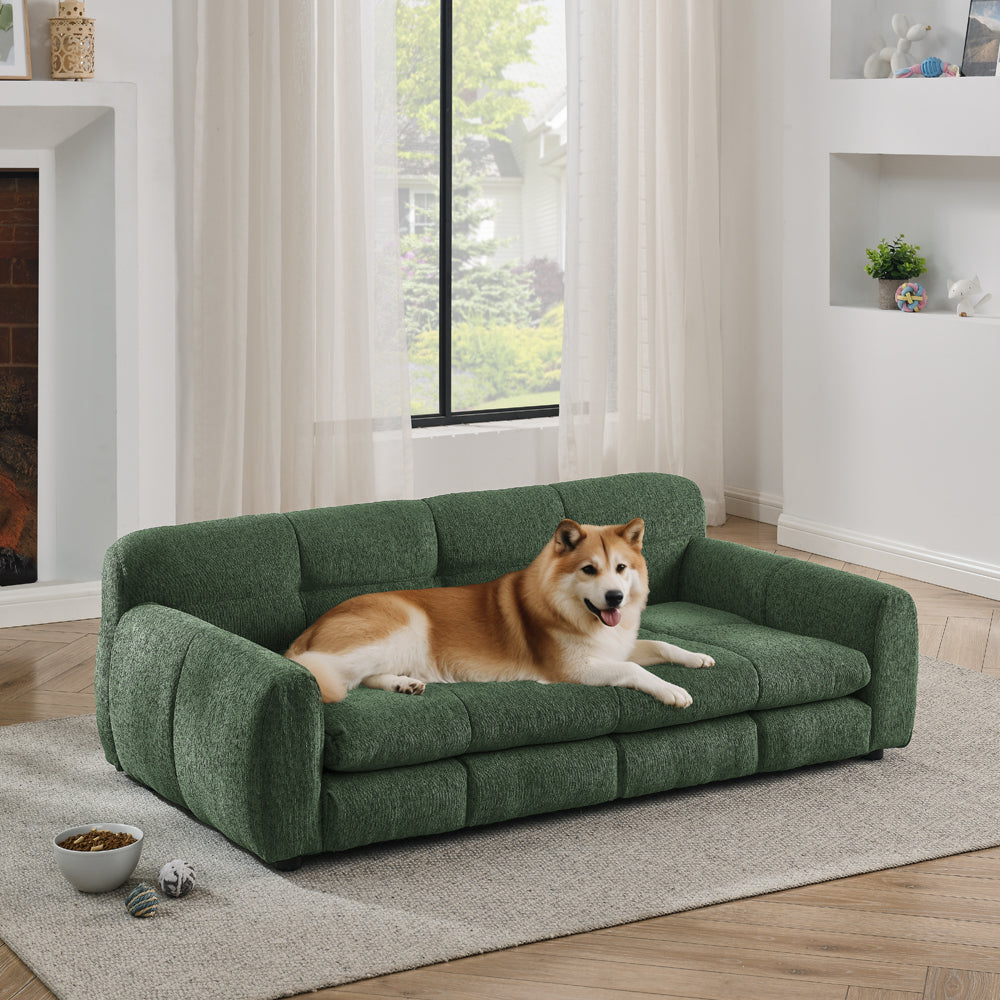 Large Dog Bed with Bolstered Sides – Olive Green