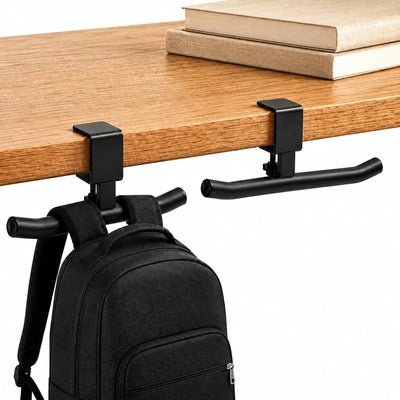 2 Packs Heavy-Duty Backpack Hanger for Desk & Table,T-Shape Backpack Holder, Sturdy Space-Saving Organizer, Adjustable Desk Hook for Bag with 80Lb Capacity, College Dorm & Library