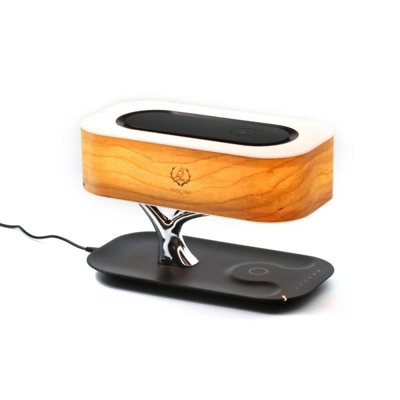 Tree-Style Dimmable Desk Lamp with Bluetooth Speaker & Wireless Charging