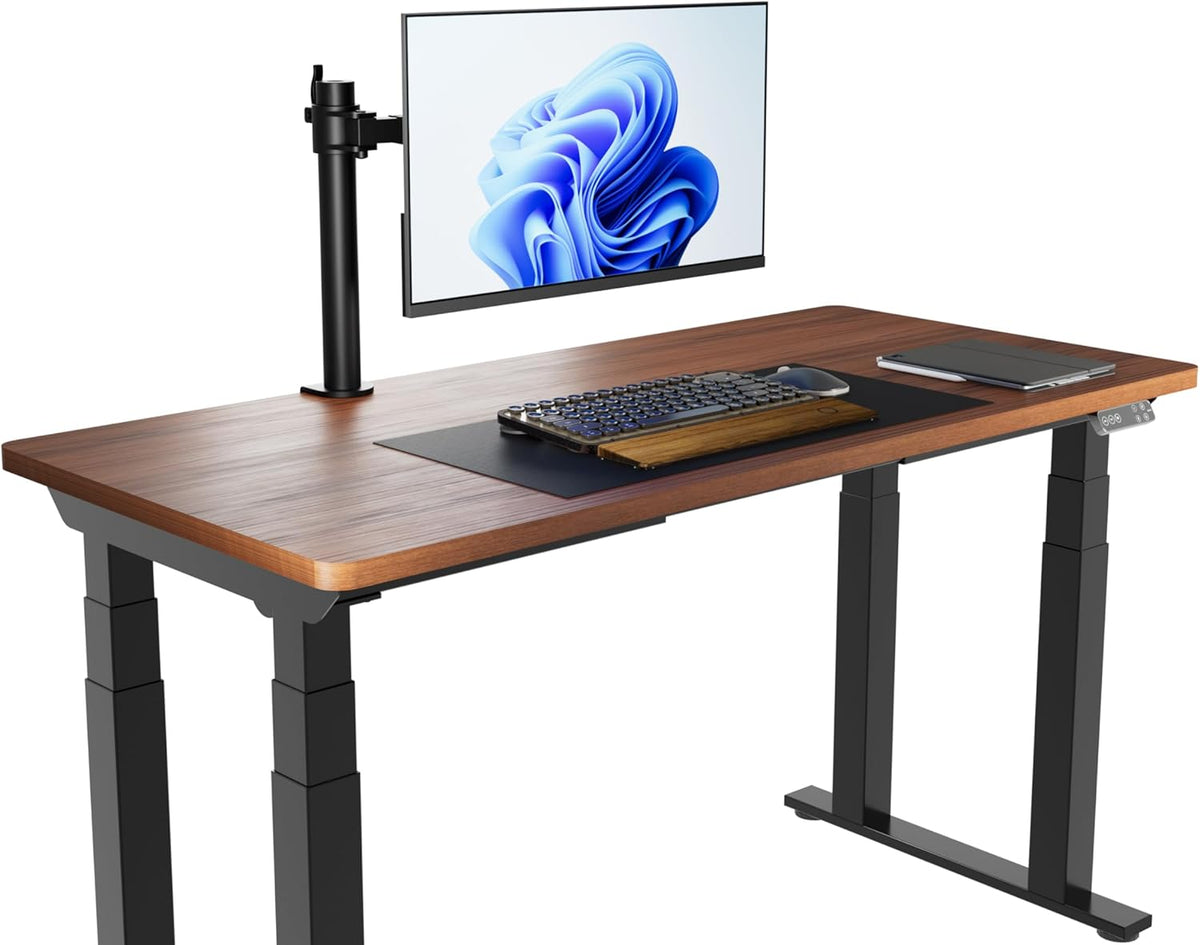 Single Computer Monitor Stand with Cable Management, Height Adjustable VESA Desk Arm Mount, Fully Adjustable Tilt and Rotation, Steel, Black, Fits 13-30" Screens