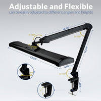 2300 Lumens Ultra Bright LED Desk Lamp – Professional Eye Care Task Light 5 Level Adjustable Brightness & Color Temperature, for Home Office, Architecture, Beauty (CCT, Dimming, Black)