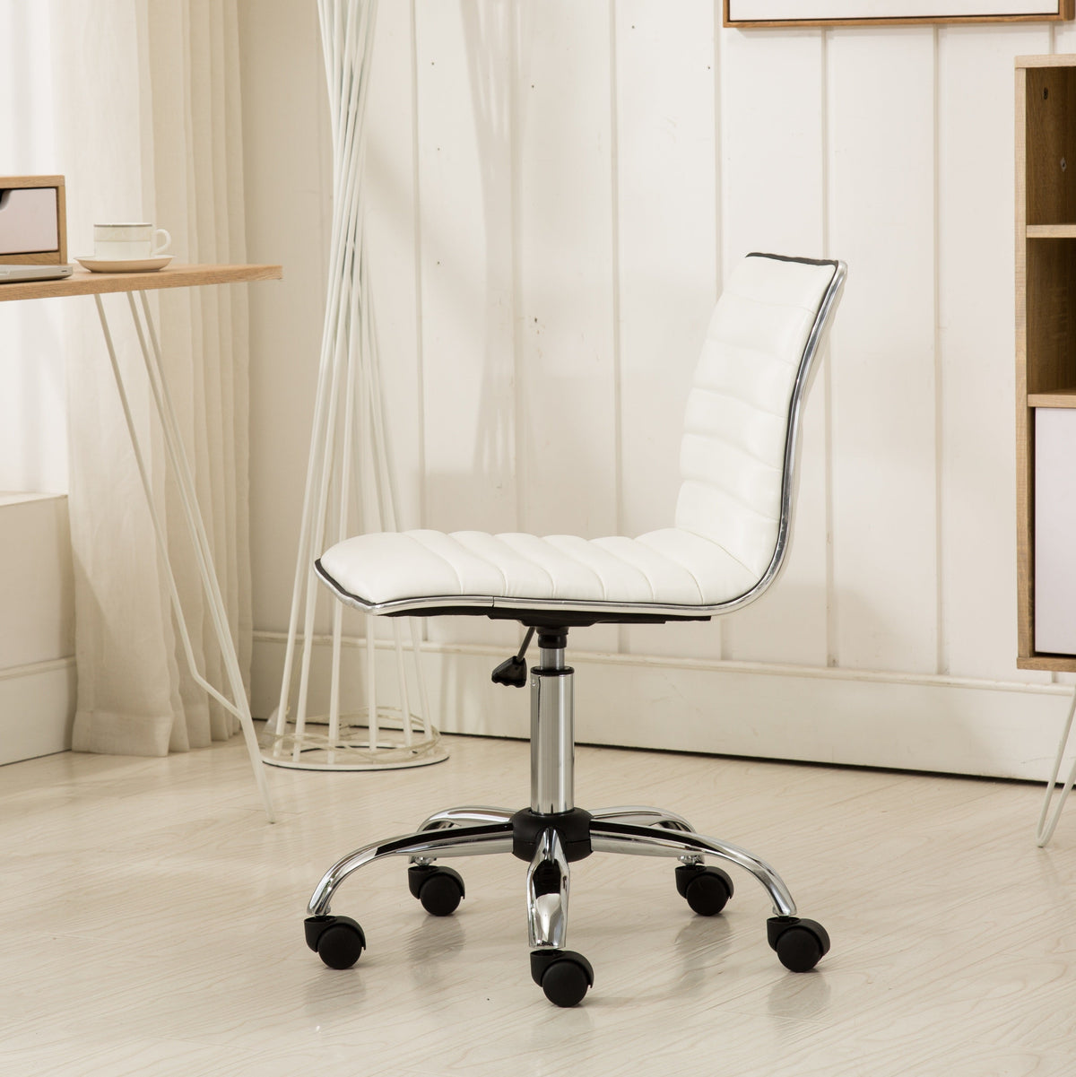 Adjustable Faux Leather Office Chair  – Chromel