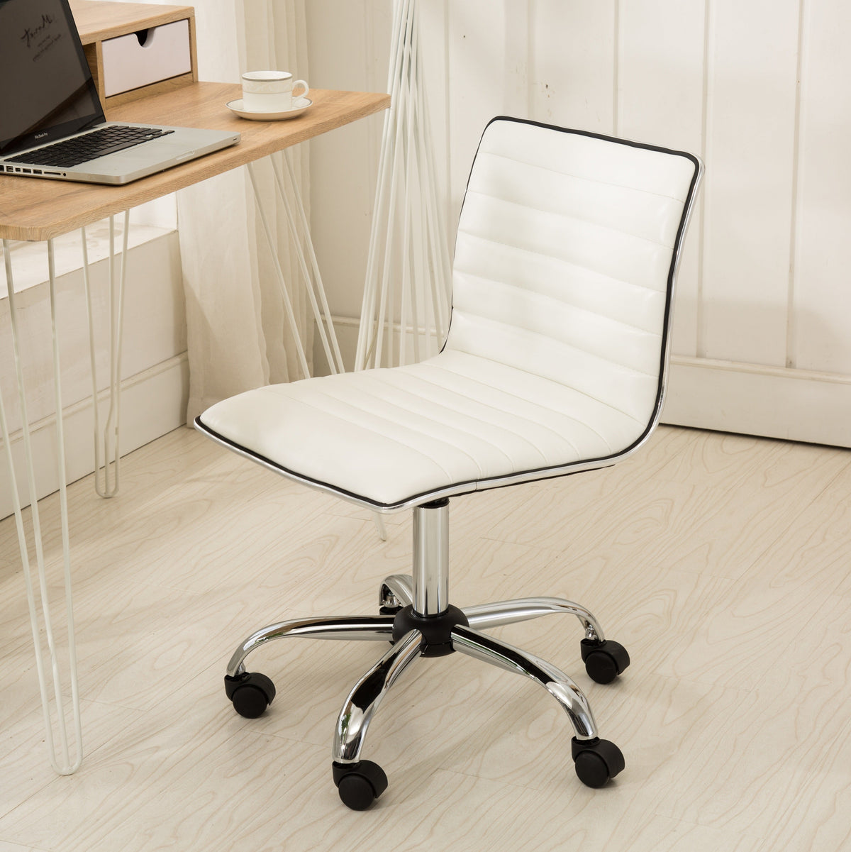 Adjustable Faux Leather Office Chair  – Chromel