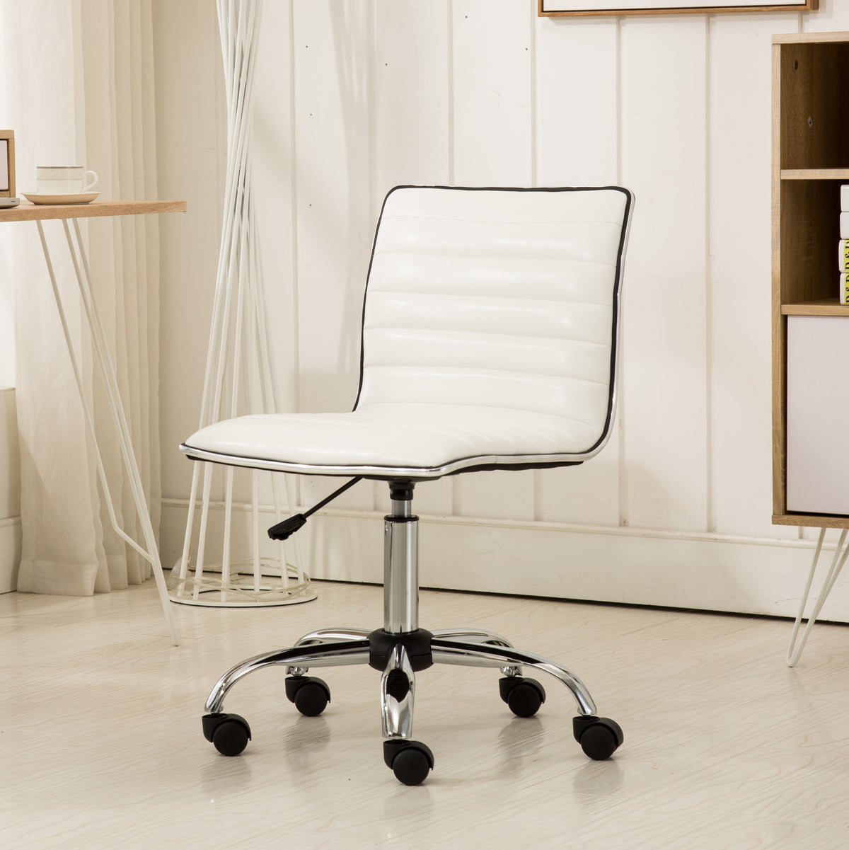 Adjustable Faux Leather Office Chair  – Chromel