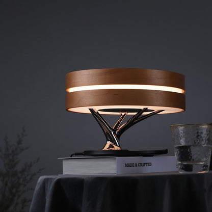 Circular LED Table Lamp with Bluetooth Speaker & Wireless Charging