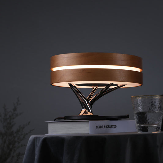 Circular LED Table Lamp with Bluetooth Speaker & Wireless Charging