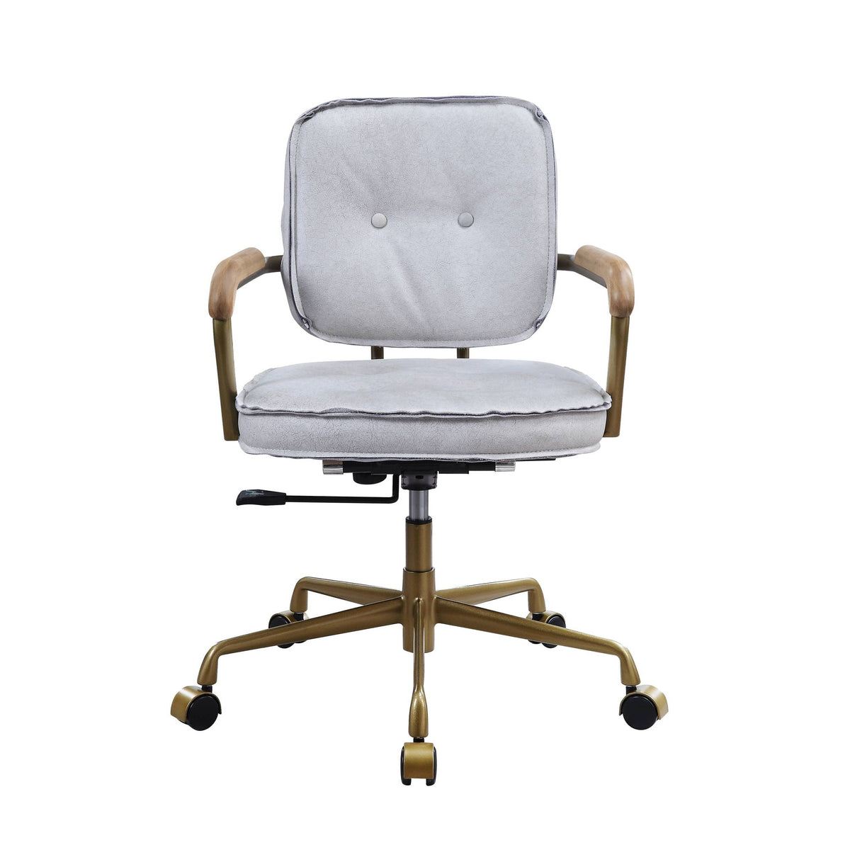 Siecross Top-Grain Leather Swivel Office Chair – Gray or Pink