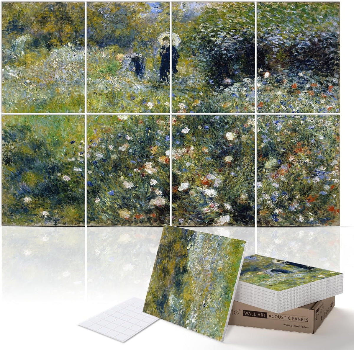 ® Masterpiece Acoustic Art Panels, 8-Pack 12"×16" Sound Absorbing Panels, Decorative Acoustic Wall Art, Noise and Echo Cancelling for Home Studio/Office, Nano Tape Included