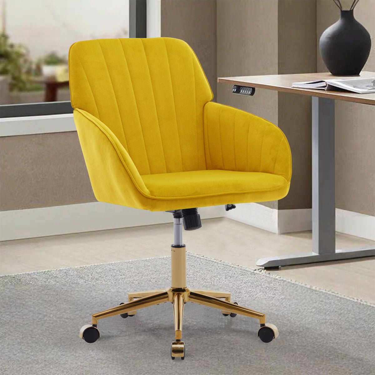 Ergonomic Swivel Office Chair with Memory Foam Seat - Multiple Colors