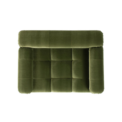 Olive Green Velvet Upholstered Pet Bed with Bolstered Arms - Small to Medium