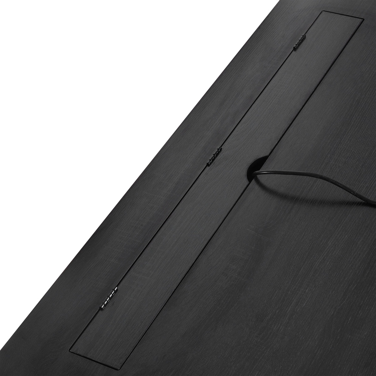 70" Traditional Executive Desk with Metal Trim, 2 File Drawers & USB/Power Outlets – Black