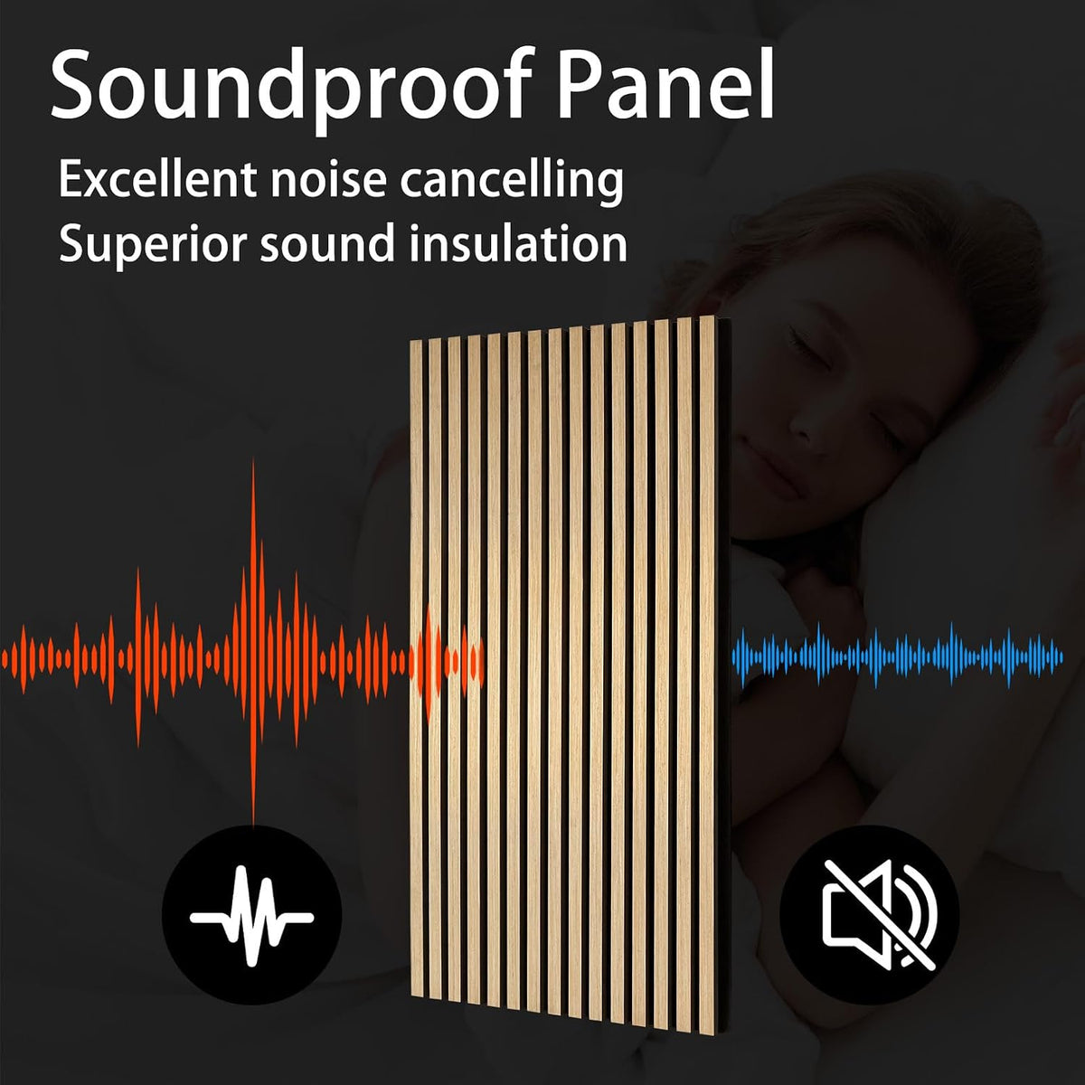Oak 2 Pack Wood Slat Acoustic Panels 47.2 X 23.6 Inch 3D Fluted Design for Sound Absorbing Wall and Ceiling Noise Reduction Home Theater Office Modern Decor